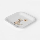 Dinosaur First Birthday Balloon Pappteller (Gewinkelt)