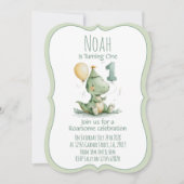 Dinosaur First Birthday Invitation Einladung (Vorderseite)
