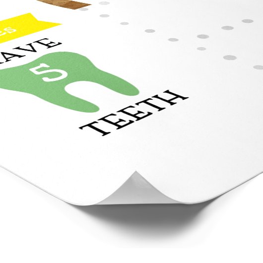 Dinosaur First Birthday Milestone Poster (Ecke)