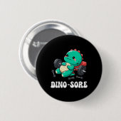 Dinosaur Fitnessstudio Workout Fitness Gewichte He Button (Vorne & Hinten)