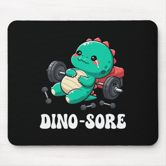 Dinosaur Fitnessstudio Workout Fitness Gewichte he Mousepad (Vorne)