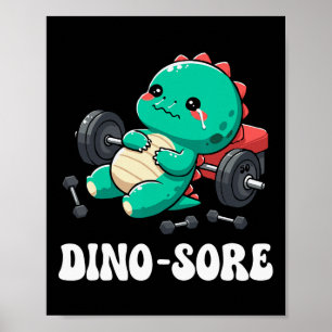 Dinosaur Fitnessstudio Workout Fitness Gewichte he Poster