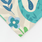 Dinosaur Floral Folk Silhouetten Schöne Girls Fleecedecke (Ecke)