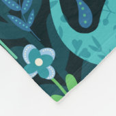 Dinosaur Floral Folk Silhouetten Schöne Girls Fleecedecke (Ecke)