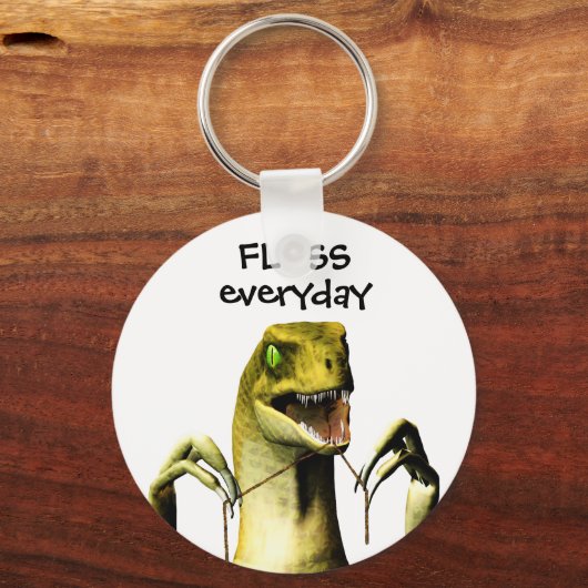 Dinosaur Flossing-Schlüsselanhänger Schlüsselanhänger (Vorderseite)