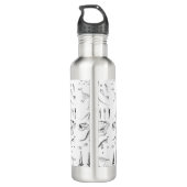 Dinosaur Fossil Bones Individuelle Name School Edelstahlflasche (Rückseite)