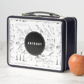 Dinosaur Fossil Bones Individuelle Name School Metall Brotdose (Beispiel)