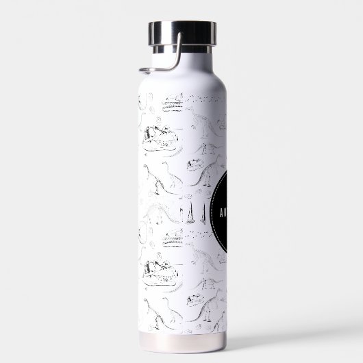 Dinosaur Fossil Bones Individuelle Name School Trinkflasche (Rechts)