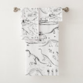 Dinosaur Fossil Bones Pattern Badhandtuch Set (Insitu)
