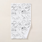 Dinosaur Fossil Bones Pattern Badhandtuch Set (Handtuch)