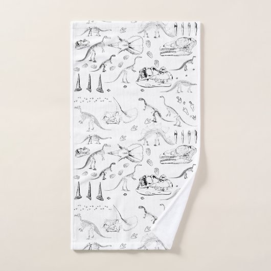 Dinosaur Fossil Bones Pattern Badhandtuch Set (Handtuch)