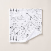 Dinosaur Fossil Bones Pattern Badhandtuch Set (Waschlappen)
