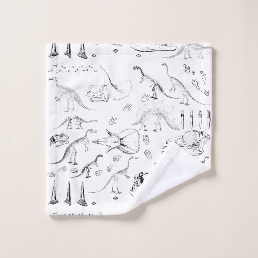Dinosaur Fossil Bones Pattern Badhandtuch Set (Waschlappen)