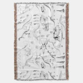 Dinosaur Fossil Bones Pattern Decke (Vorderseite Vertikal)