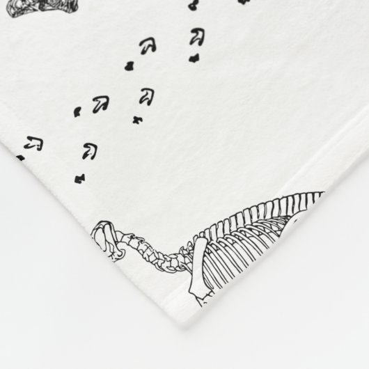 Dinosaur Fossil Bones Pattern Fleecedecke (Ecke)