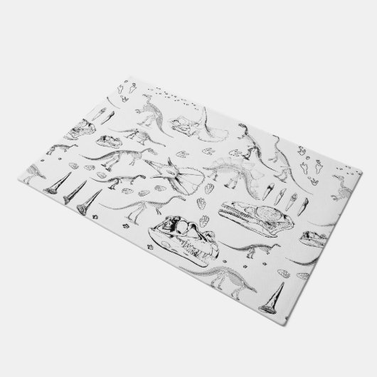 Dinosaur Fossil Bones Pattern Fußmatte (Schrägansicht)