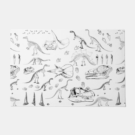 Dinosaur Fossil Bones Pattern Fußmatte (Vorderseite)