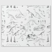Dinosaur Fossil Bones Pattern Geschenkpapier (Flach)