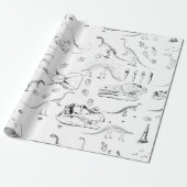 Dinosaur Fossil Bones Pattern Geschenkpapier (Ungerollt)