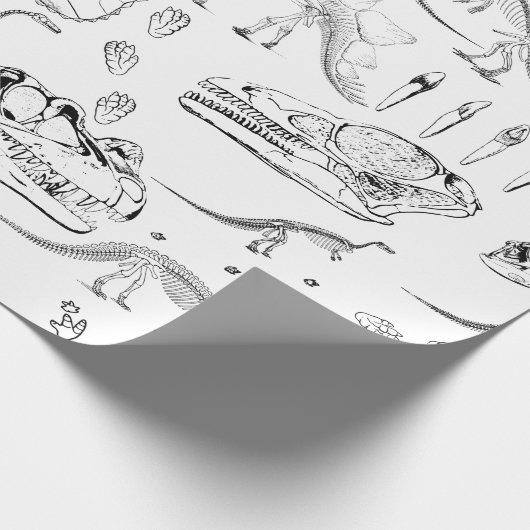 Dinosaur Fossil Bones Pattern Geschenkpapier (Ecke)
