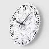 Dinosaur Fossil Bones Pattern Große Wanduhr (Winkel)