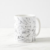Dinosaur Fossil Bones Pattern Kaffeetasse (VorderseiteRechts)