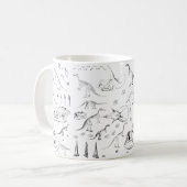 Dinosaur Fossil Bones Pattern Kaffeetasse (Vorderseite Links)