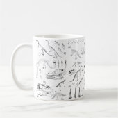 Dinosaur Fossil Bones Pattern Kaffeetasse (Links)