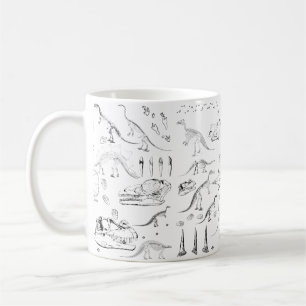 Dinosaur Fossil Bones Pattern Kaffeetasse