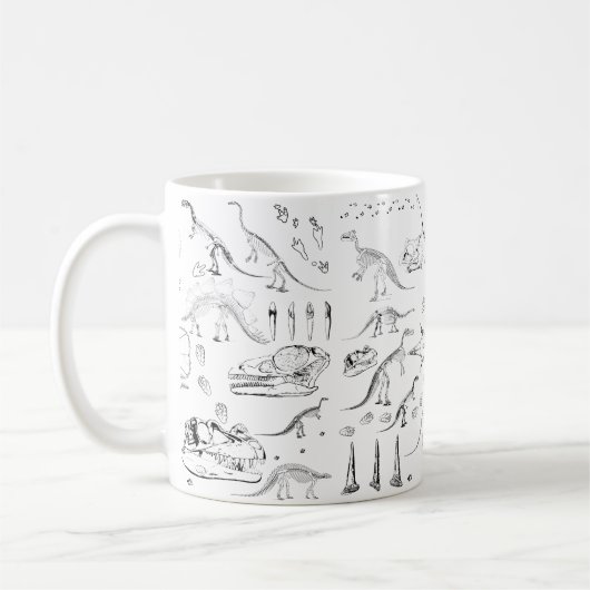 Dinosaur Fossil Bones Pattern Kaffeetasse (Links)