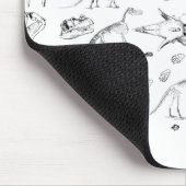 Dinosaur Fossil Bones Pattern Mousepad (Ecke)