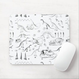 Dinosaur Fossil Bones Pattern Mousepad
