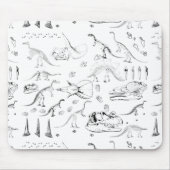 Dinosaur Fossil Bones Pattern Mousepad (Vorne)