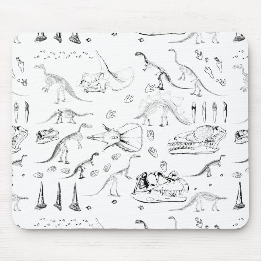 Dinosaur Fossil Bones Pattern Mousepad (Vorne)