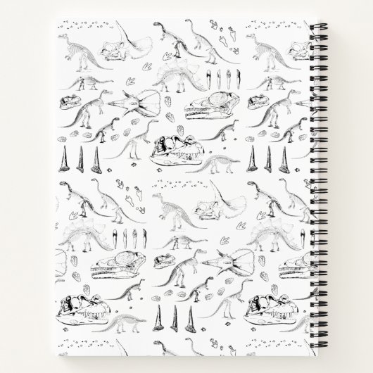 Dinosaur Fossil Bones Pattern Notizblock (Rückseite)