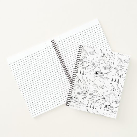 Dinosaur Fossil Bones Pattern Notizblock (Innenseite)