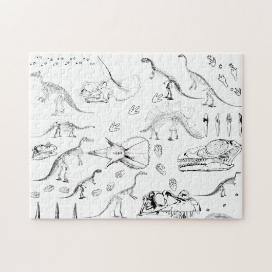 Dinosaur Fossil Bones Pattern Puzzle (Horizontal)