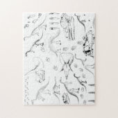 Dinosaur Fossil Bones Pattern Puzzle (Vertikal)