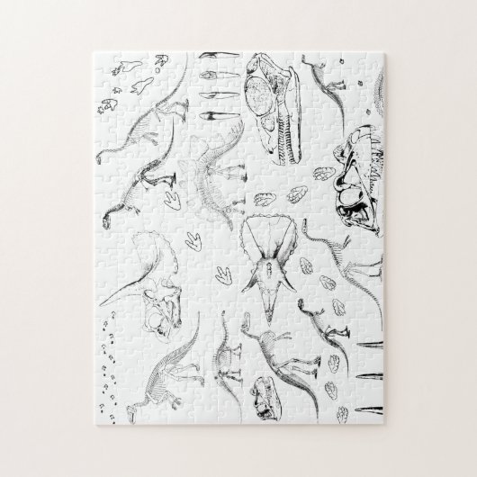 Dinosaur Fossil Bones Pattern Puzzle (Vertikal)