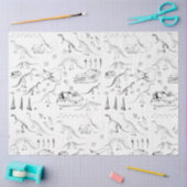 Dinosaur Fossil Bones Pattern Seidenpapier (Basteln)