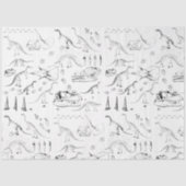 Dinosaur Fossil Bones Pattern Seidenpapier (Vorderseite)