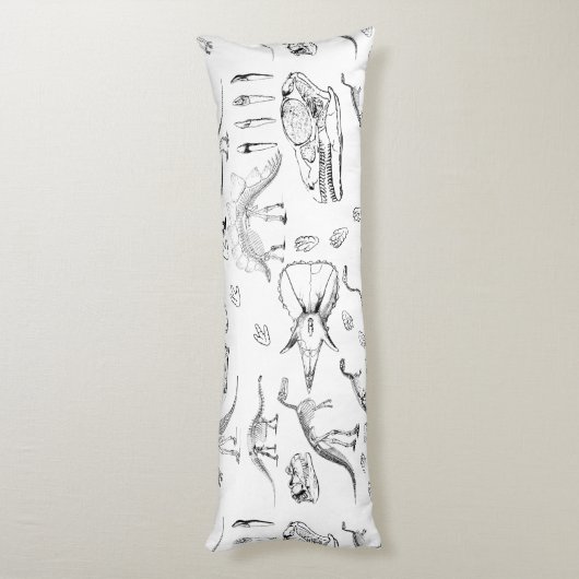 Dinosaur Fossil Bones Pattern Seitenschläferkissen (Rückseite (Vertikal))