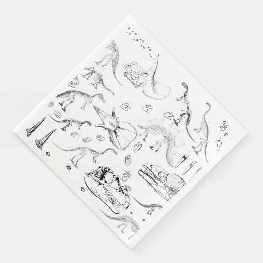 Dinosaur Fossil Bones Pattern Serviette (Ecke)