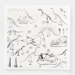Dinosaur Fossil Bones Pattern Serviette