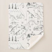 Dinosaur Fossil Bones Pattern Sherpadecke (Vorderseite)