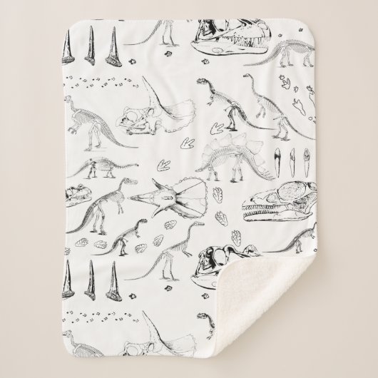 Dinosaur Fossil Bones Pattern Sherpadecke (Vorderseite)