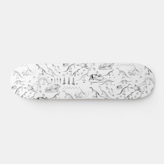 Dinosaur Fossil Bones Pattern Skateboard (Horizontal)