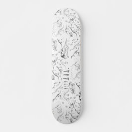 Dinosaur Fossil Bones Pattern Skateboard