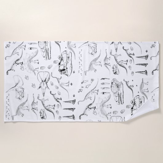 Dinosaur Fossil Bones Pattern Strandtuch (Vorderseite)