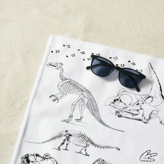Dinosaur Fossil Bones Pattern Strandtuch (Beispiel)